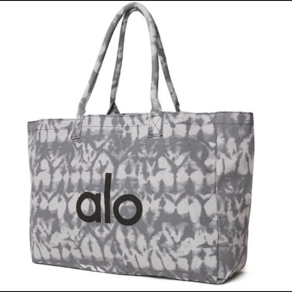 New Alo Yoga Gray Tie-Dye Shopper Tote - Picture 2 of 11